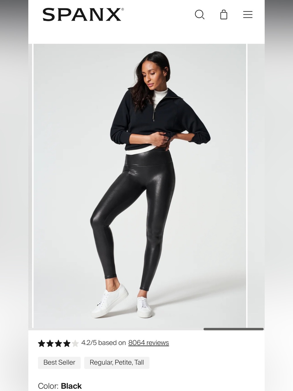 SPANXshape Faux Leather Leggings